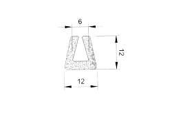 MIKROPORÉZNY PROFIL TVAR U, EPDM 30°Sh - Mäkčené gumené tesnenie - lemovka tvaru U (-30°C/+100°C)