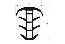 PROFIL TVAR T EPDM 70°ShA 27055