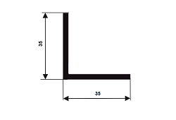 PROFIL TVARU L, EPDM 70°Sh, 26059 - Gumový 35 x 35 mm, bez kovovej výstuže, čierny, (-40°C/+100°C)