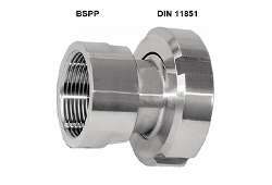 DRINTEX ADAPTÉR FEMALE DIN 11851/BSPP - AISI 316 nerez, female RD závit / IG BSPP