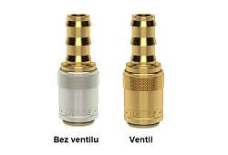 ESD*T - Rýchlospojka Plastik Dn 9 s priamym tŕňom pre nástrčné hadice (s ventilom aj bez)