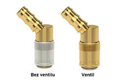 ESD*T-45 - Rýchlospojka Plastik Dn 9 s uhlovým tŕňom pre nástrčné hadice (s ventilom aj bez)