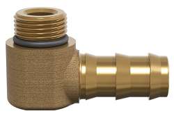 MKW UHLOVÁ KOCKA TRN 90° /AG LOCK-ON - Prechodka pre všetky profily, hadicový tŕň DN9, bez ventilu 15 Bar, poistný krúžok