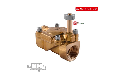 04F -2/2 NC ELEKTROMAGNETICKÝ VENTIL SERVO-ASIST - Membránový MS, zatvorený, bez solenoidu IG 5/4 až 2" - 24V/220V AC/DC 0,2 až 10 Bar